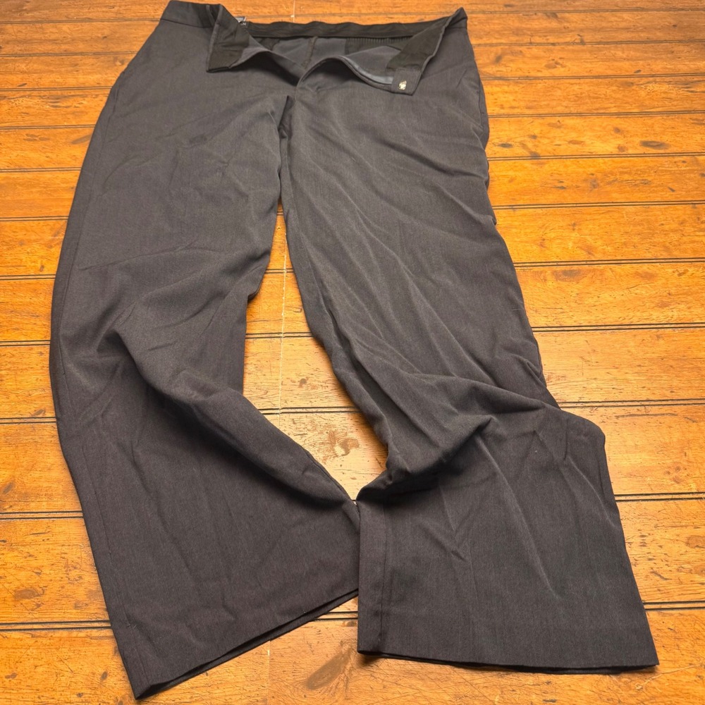 Covington Mens Charcoal Gray Wool Blend Flat Front Dress Pants 38x32 Trousers